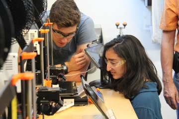 Students collaborating in a science lab